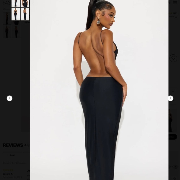 FashionNova Evelina Form Double Lined Maxi Dress - Black - Picture 4 of 5